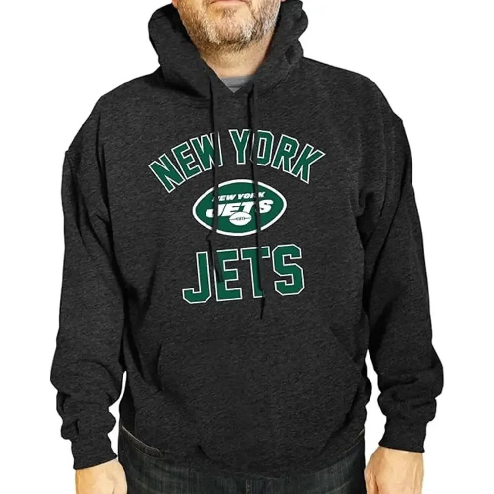 NEW Campus Colors New York Jets Gameday Hoodie Sweatshirt Heather Gray Men Small
